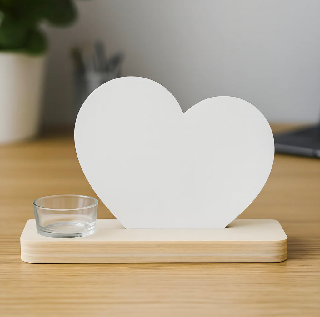 Foto print in design houder met theelicht